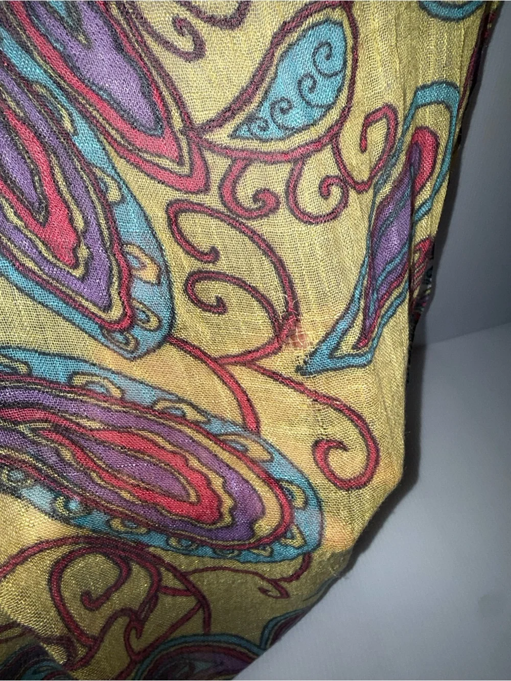 Vintage Yellow Paisley Scarf Headwrap - Stylish Women’s Accessory